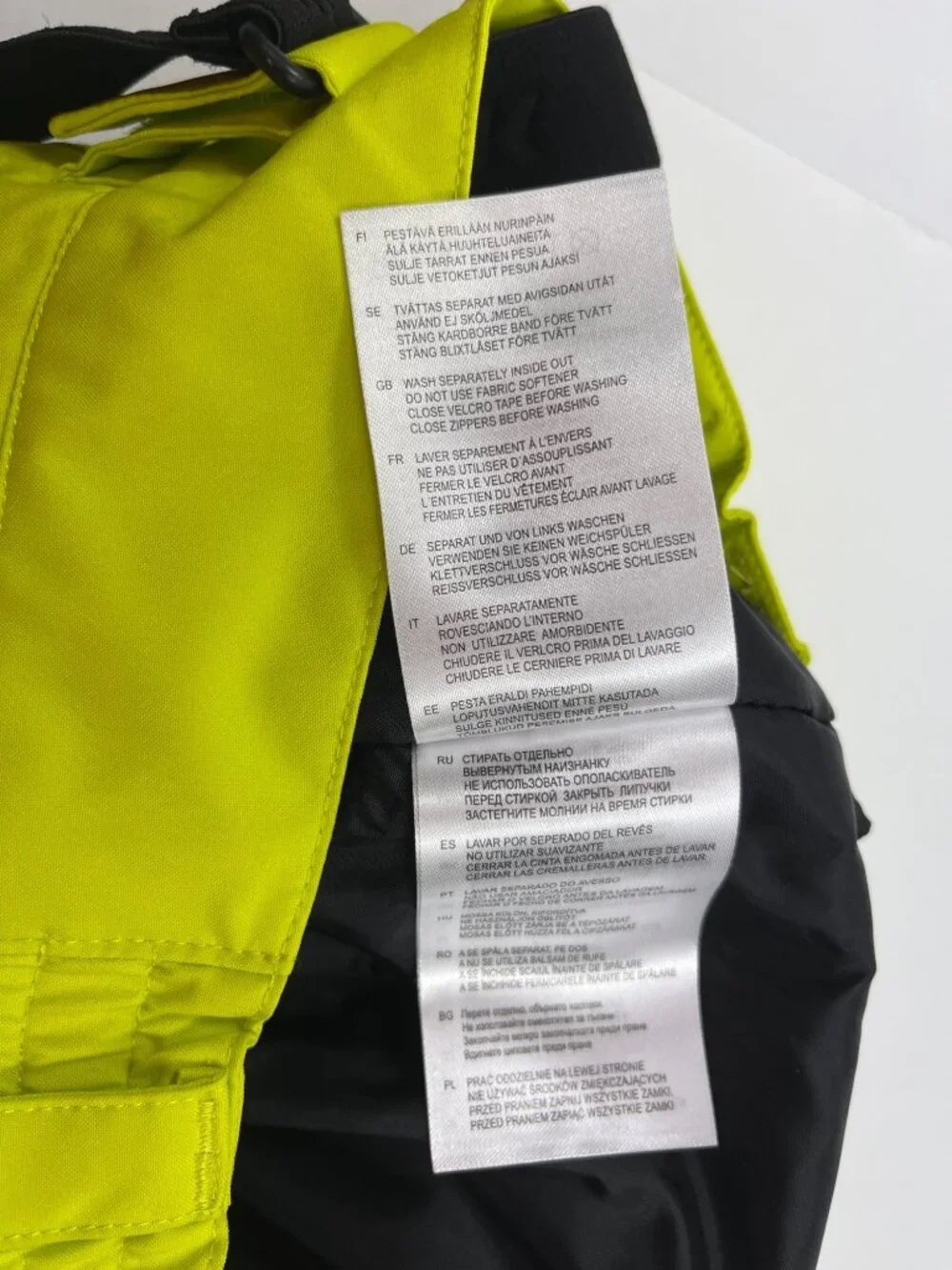 Icepeak Youth Snow Pants W/ Suspenders Neon Yellow Waterproof Size 16 15+